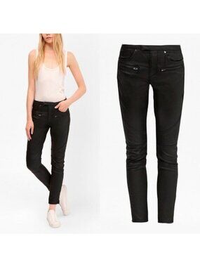 FCUK The ReboundSkinny Leather Look Moto Jeans Zip